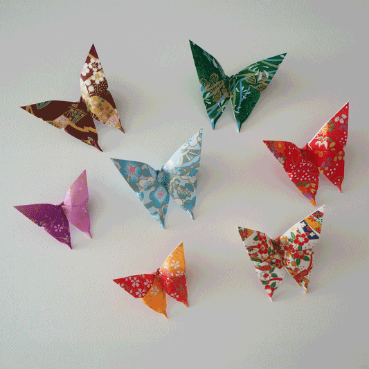 Pack of 10 Origami Paper Butterflies - Medium