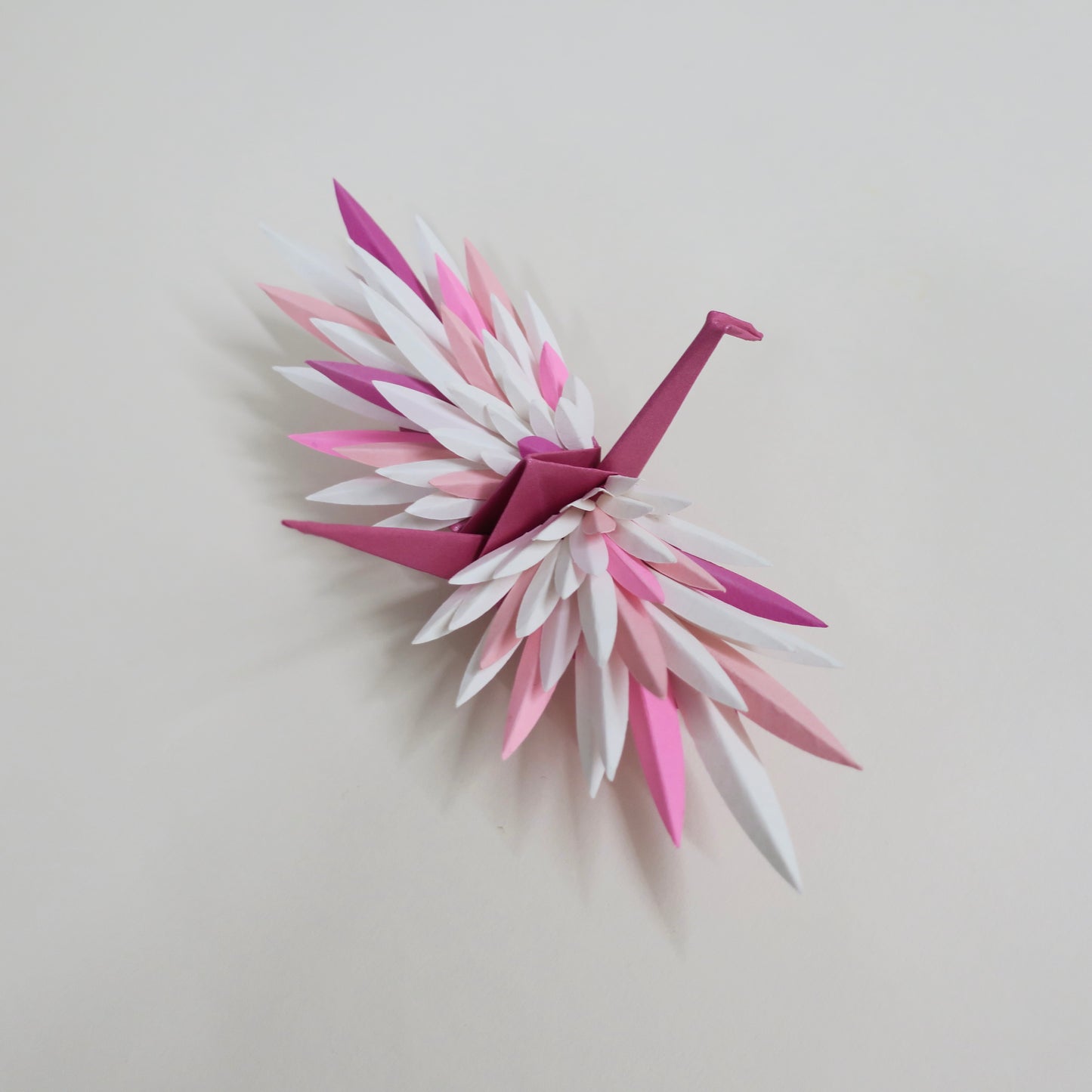 Paper Feathered Crane - Pink Valentine