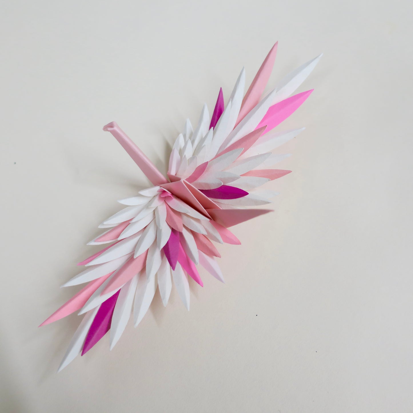 Paper Feathered Crane - Pink Valentine