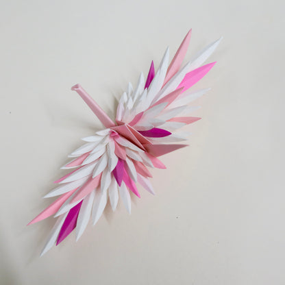 Paper Feathered Crane - Pink Valentine