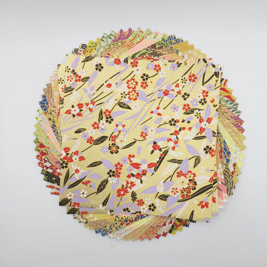 20 Sheets Kimono Patterned Theme  Yuzen Washi Origami Paper 14x14cm