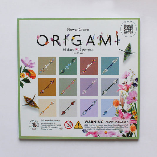 Kit de bricolage grue à fleurs en origami, 15x15 cm