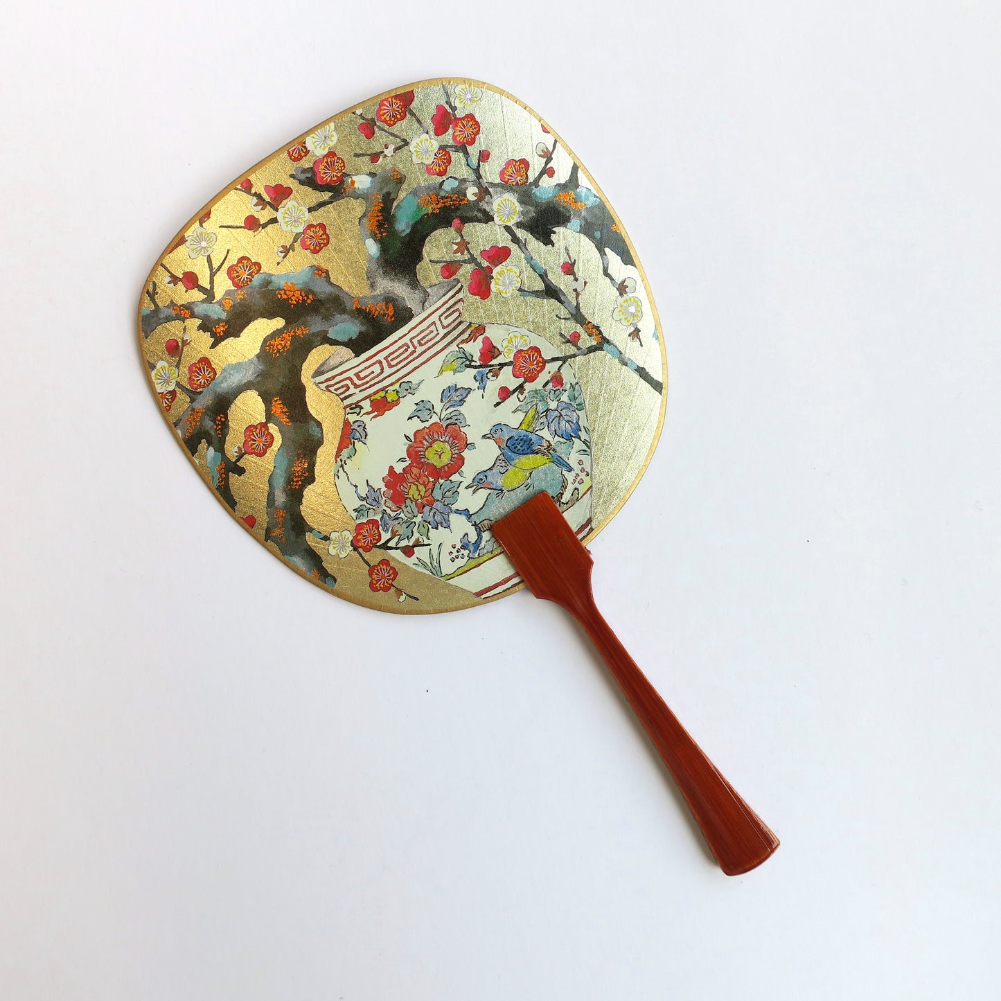 Carte de vœux pour fan d'Uchiwa - Prunier en fleurs 