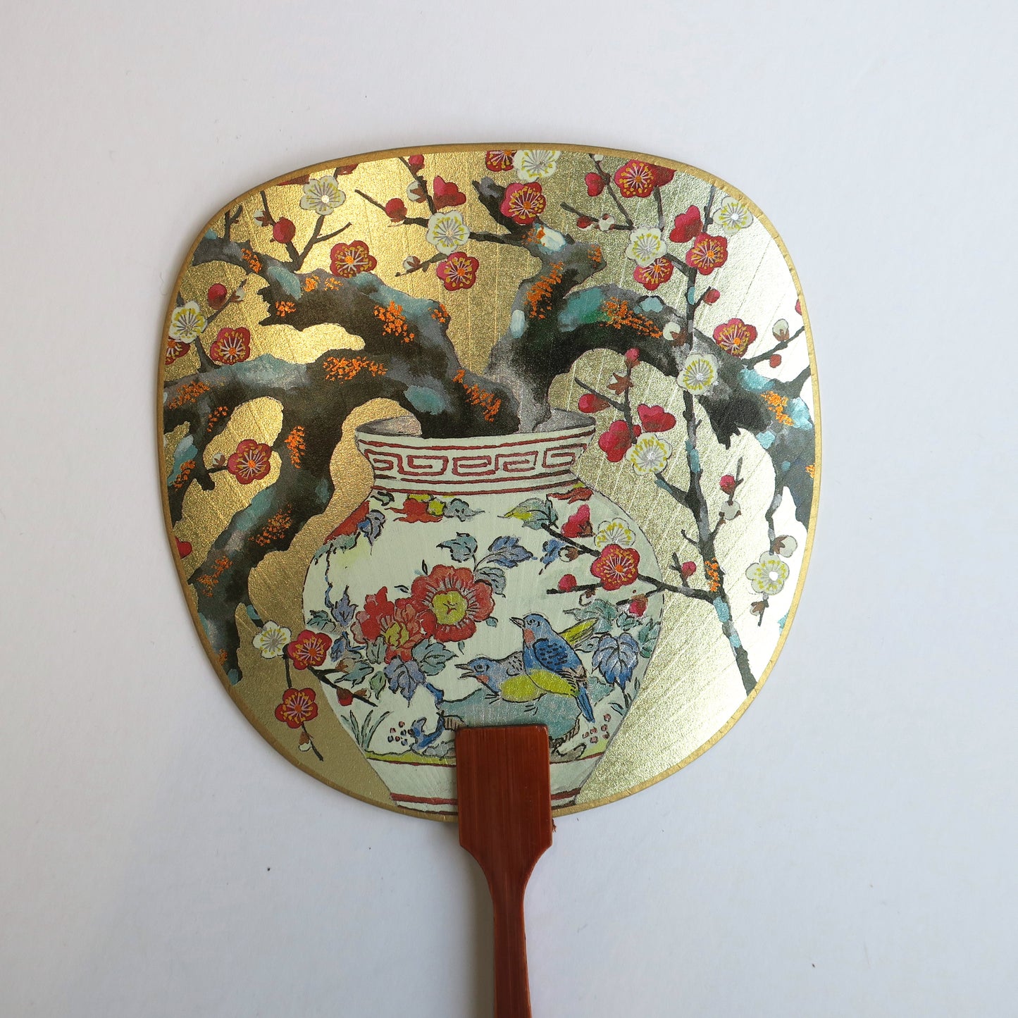 Carte de vœux pour fan d'Uchiwa - Prunier en fleurs 