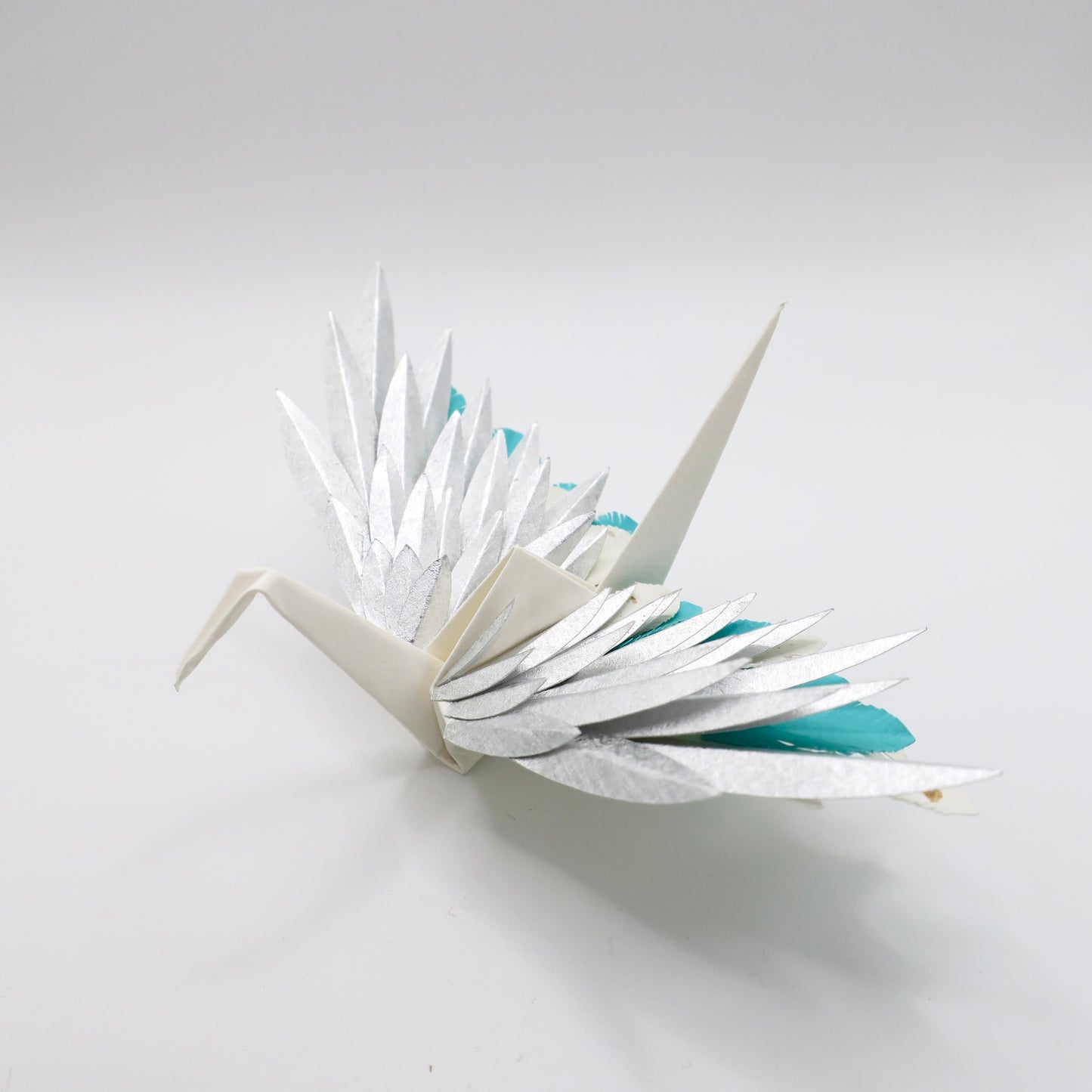 Grulla Emplumada De Origami - Hielo