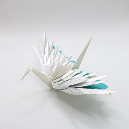 Grulla Emplumada De Origami - Hielo