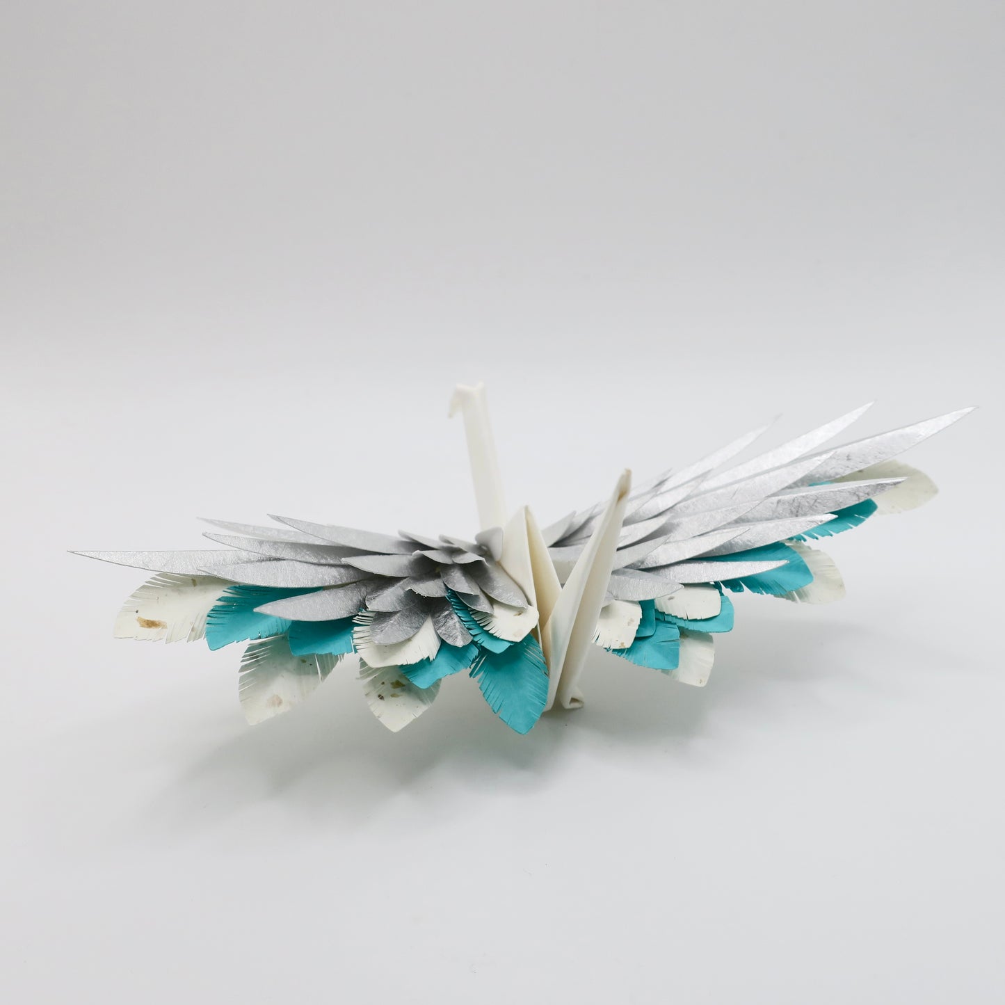 Grulla Emplumada De Origami - Hielo