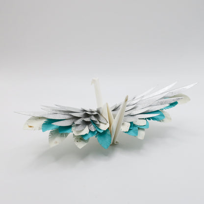 Grulla Emplumada De Origami - Hielo