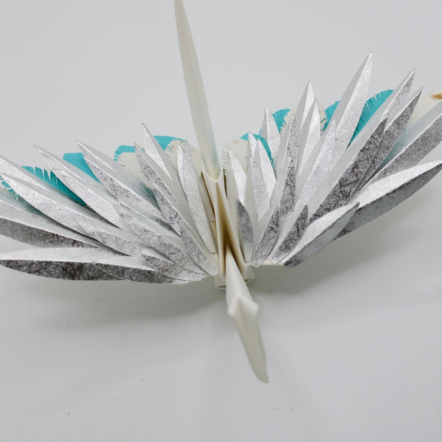 Grulla Emplumada De Origami - Hielo