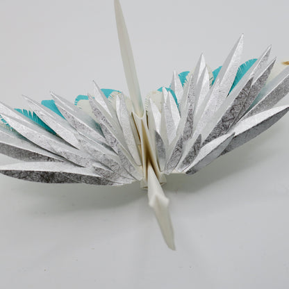 Grulla Emplumada De Origami - Hielo