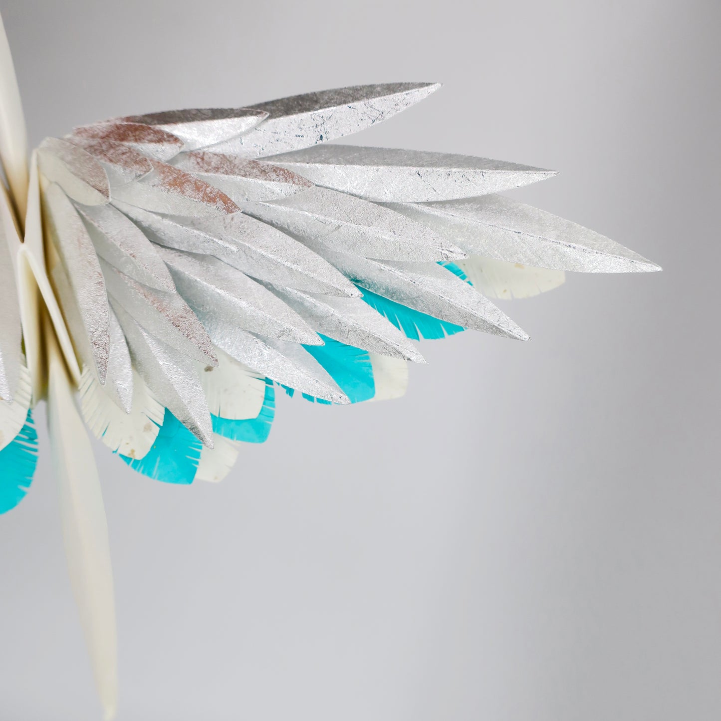 Grulla Emplumada De Origami - Hielo