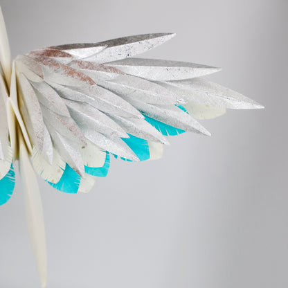 Grulla Emplumada De Origami - Hielo