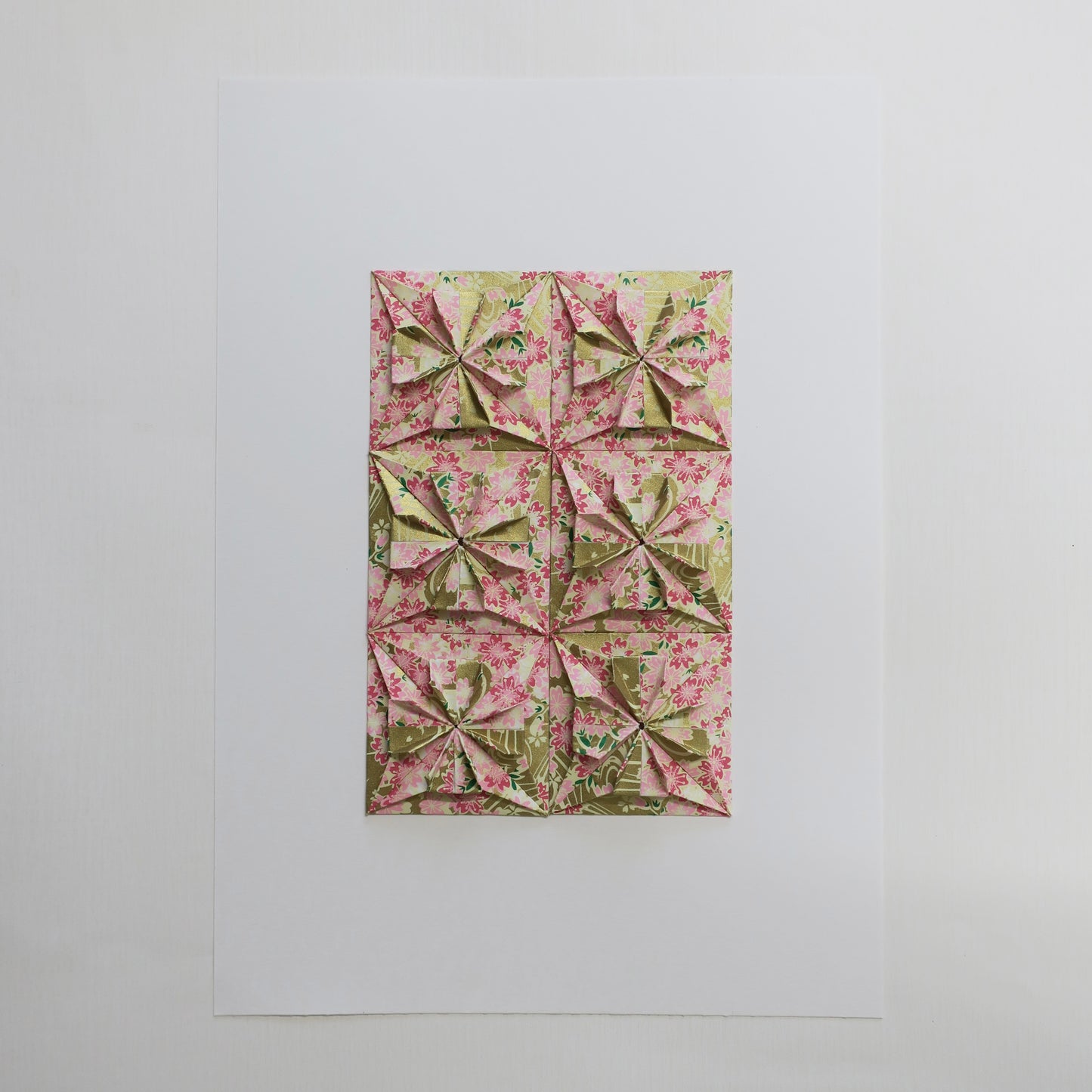 Origami Square Tiles Artwork - Sakura