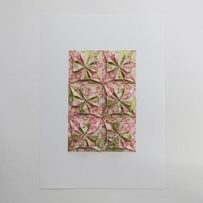 Origami Square Tiles Artwork - Sakura