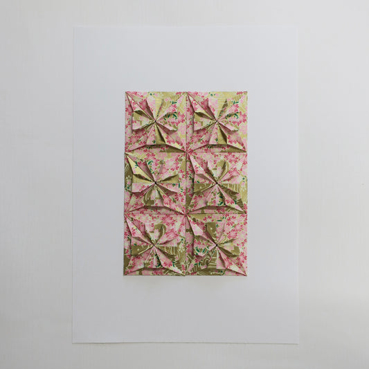 Origami Square Tiles Artwork - Sakura