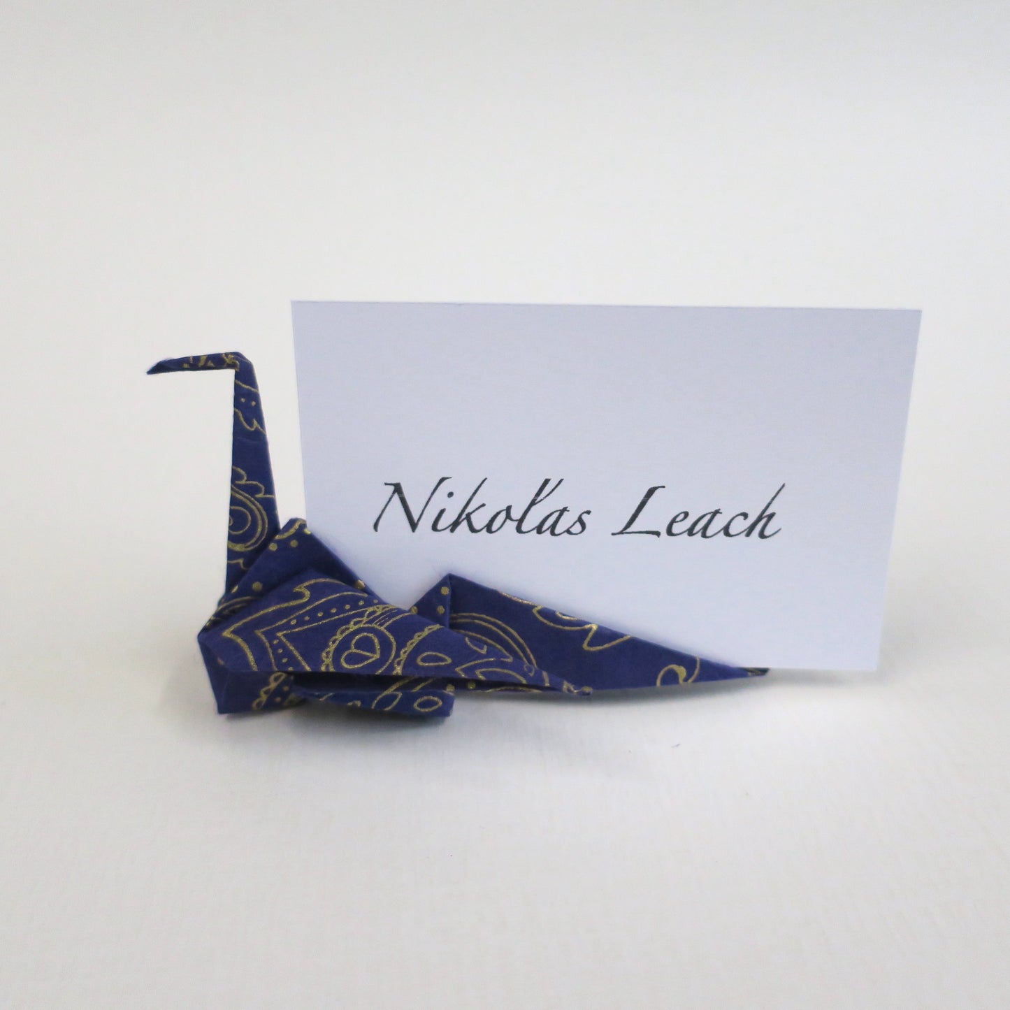 Tarjeta de lugar de grúa de origami de papel Yuzen Washi a medida, titular de la tarjeta de nombre