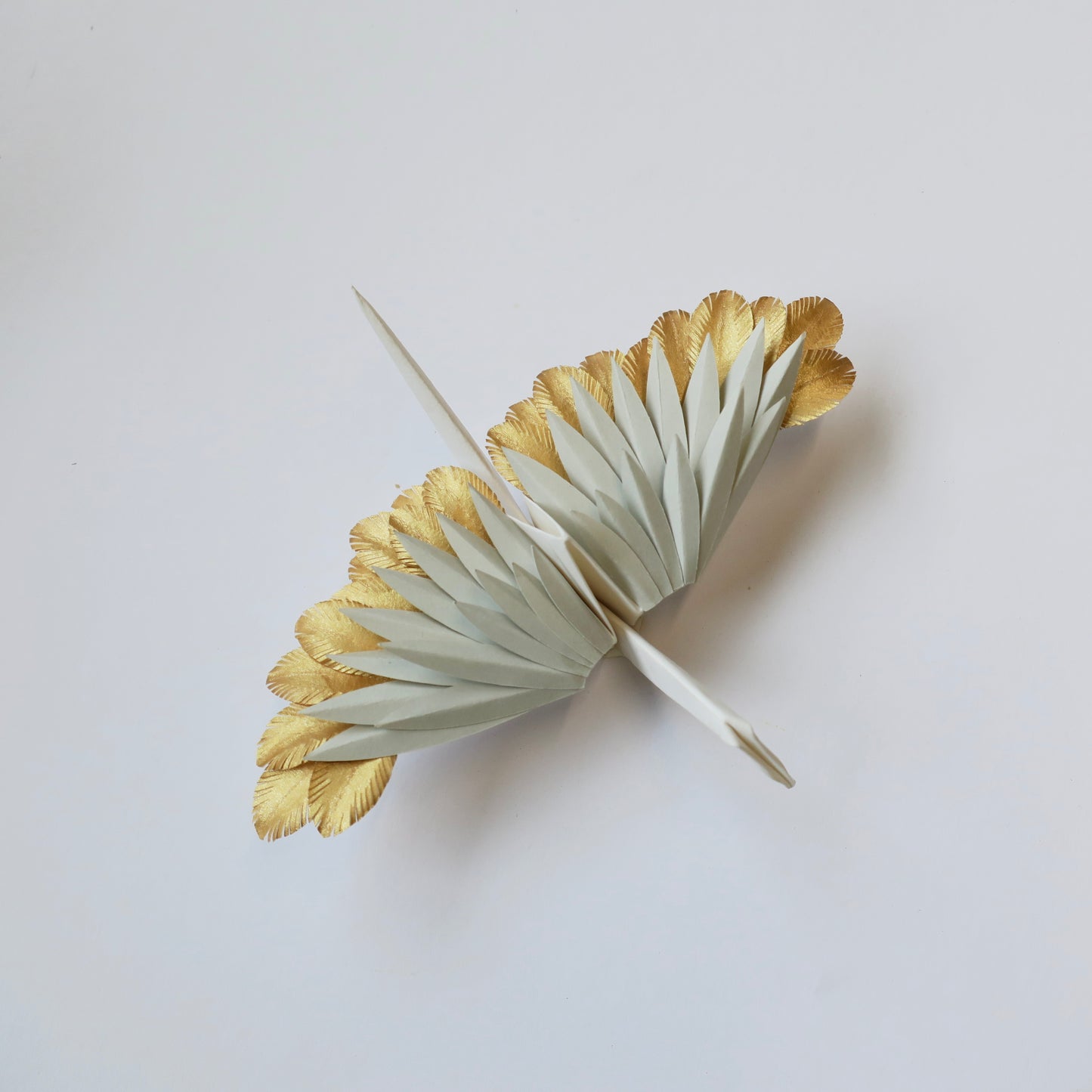 Paper Feathered Crane - Hidden Gold