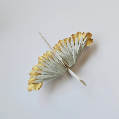 Paper Feathered Crane - Hidden Gold