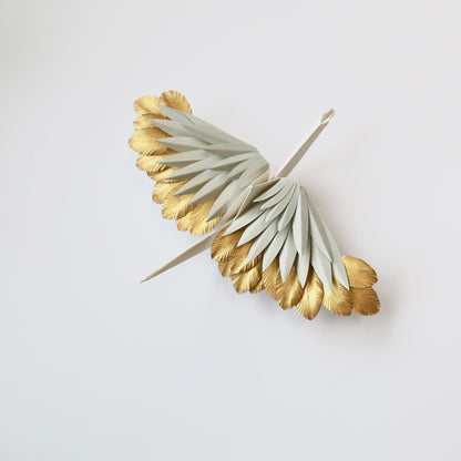 Paper Feathered Crane - Hidden Gold