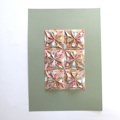 Origami Square Tiles Artwork - Gold