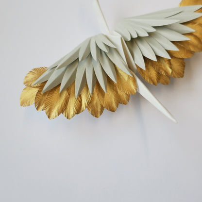 Paper Feathered Crane - Hidden Gold