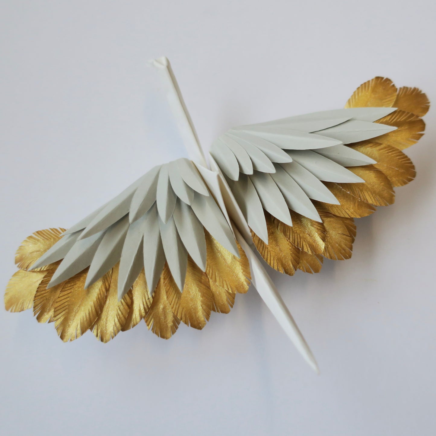 Paper Feathered Crane - Hidden Gold