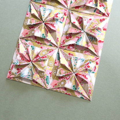 Origami Square Tiles Artwork - Gold