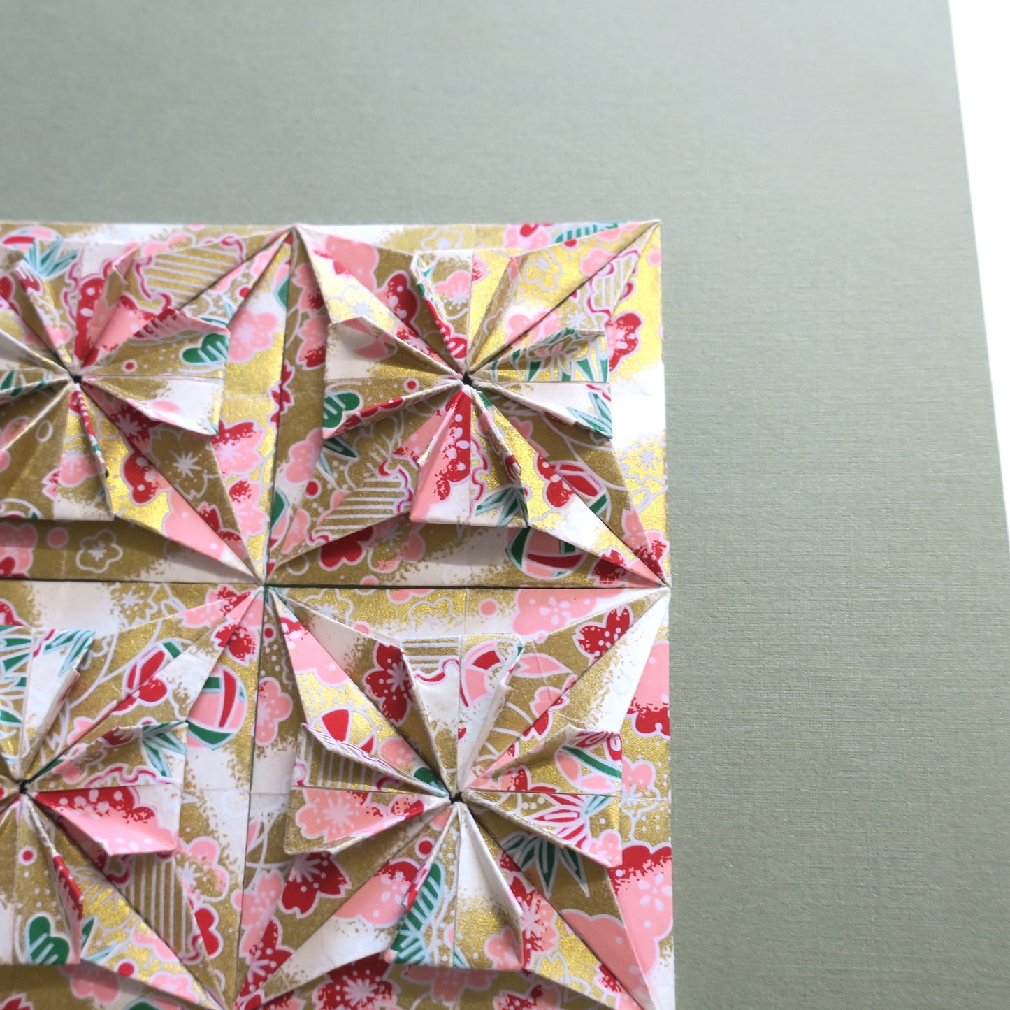 Origami Square Tiles Artwork - Gold