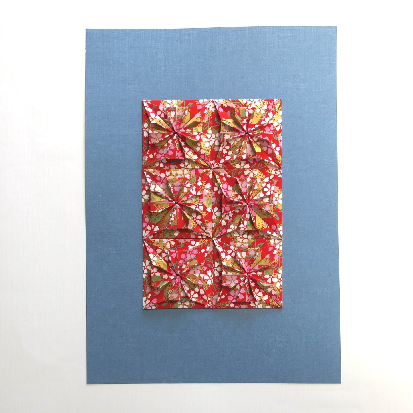 Origami Square Tiles Artwork - Red