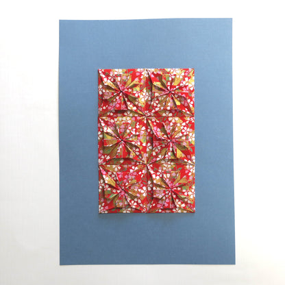 Origami Square Tiles Artwork - Red
