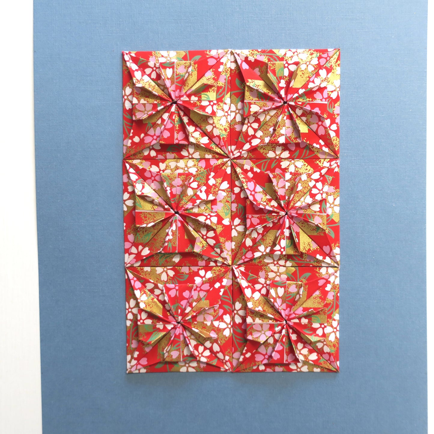 Origami Square Tiles Artwork - Red