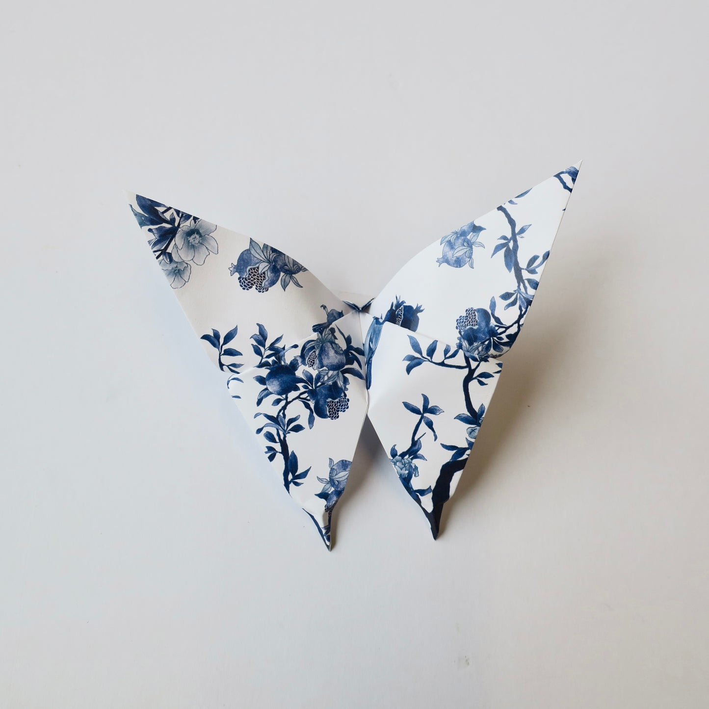 Pack of 5 Origami Butterflies - Blue and white