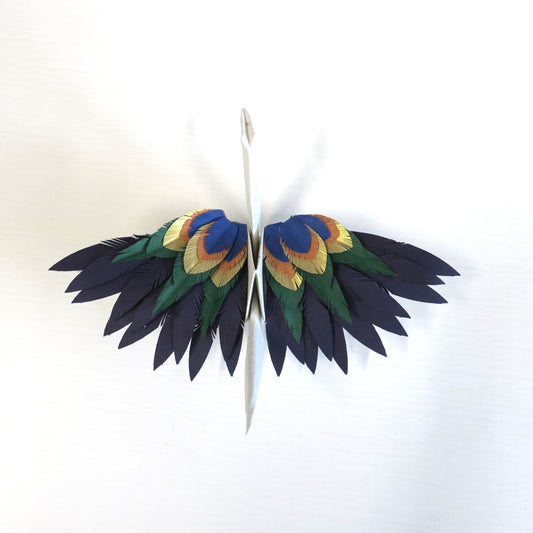 Paper Feathered Crane - Peacock