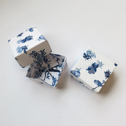 Origami Box - Blue and white Patterns
