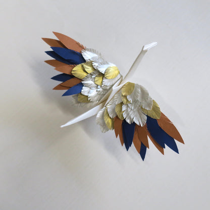Grulla emplumada de origami - Sol