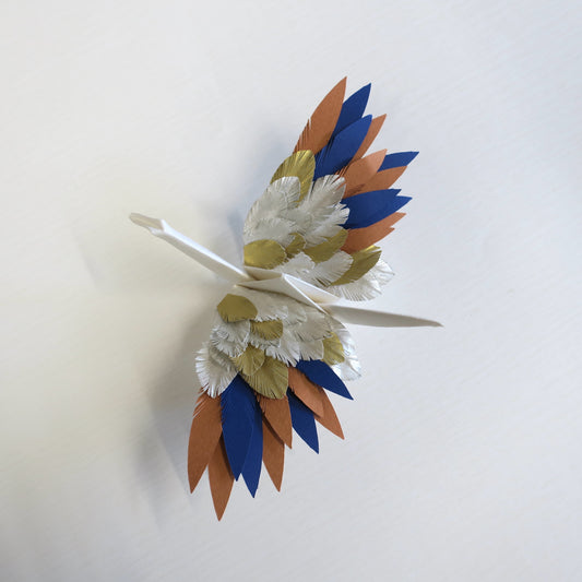 Origami Feathered Crane - Art Deco