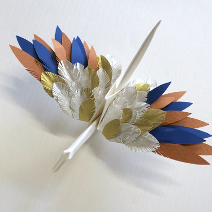 Grulla emplumada de origami - Sol