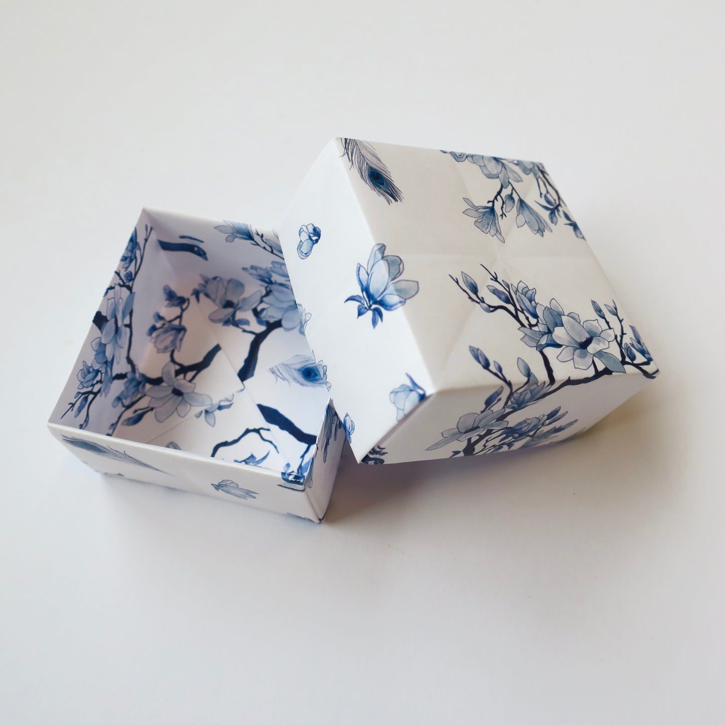 Origami Box - Blue and white Patterns