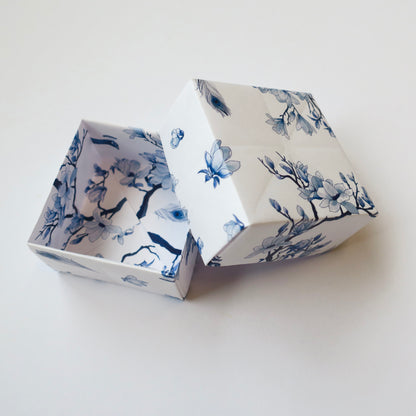 Origami Box - Blue and white Patterns