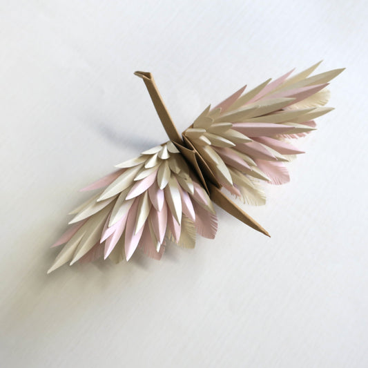 Paper Feathered Crane - Sand