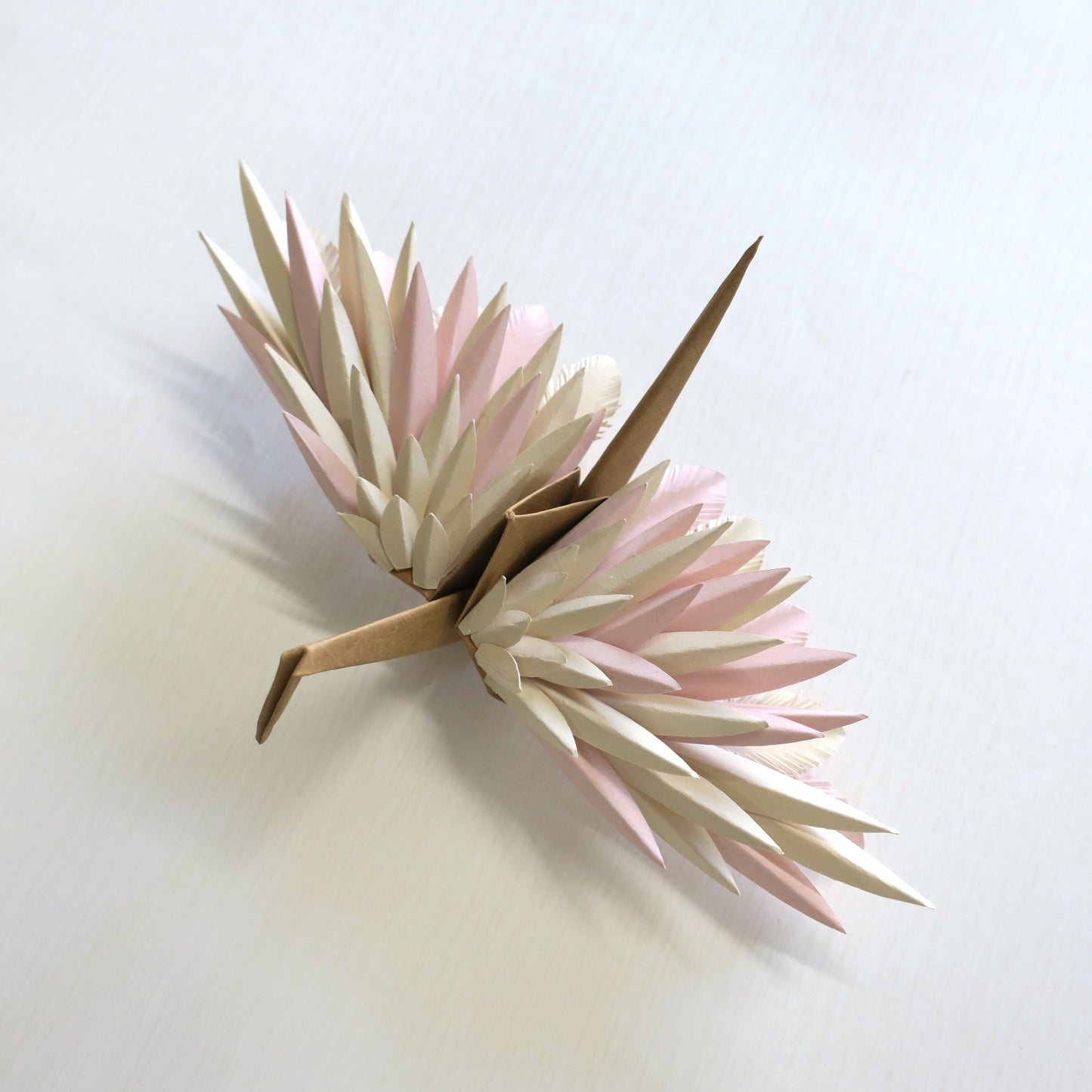 Paper Feathered Crane - Sand