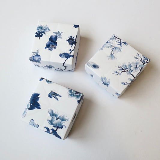 Origami Box - Blue and white Patterns