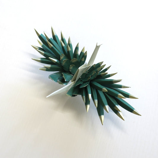 Origami Feathered Crane - Festival Green