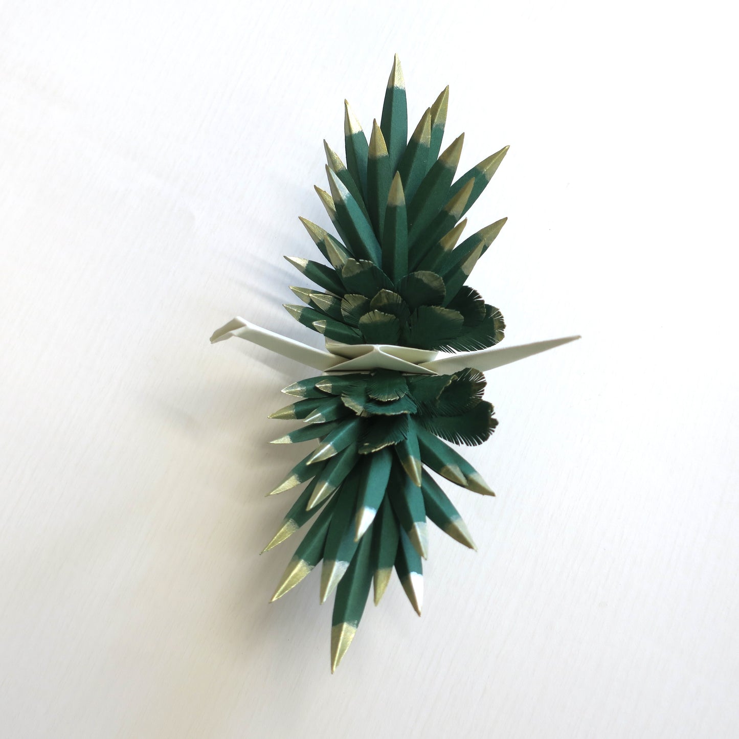 Origami Feathered Crane - Festival Green