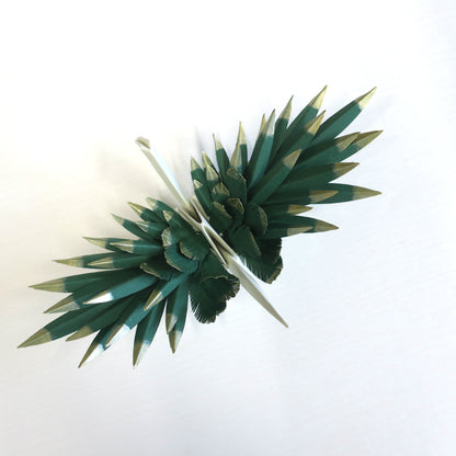 Origami Feathered Crane - Festival Green