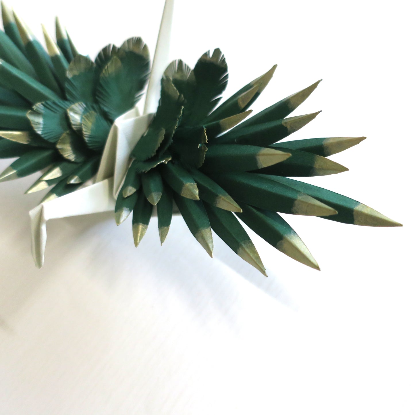 Origami Feathered Crane - Festival Green