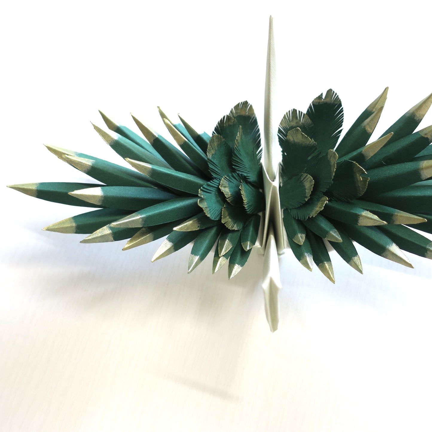 Origami Feathered Crane - Festival Green