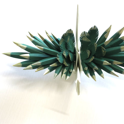 Origami Feathered Crane - Festival Green