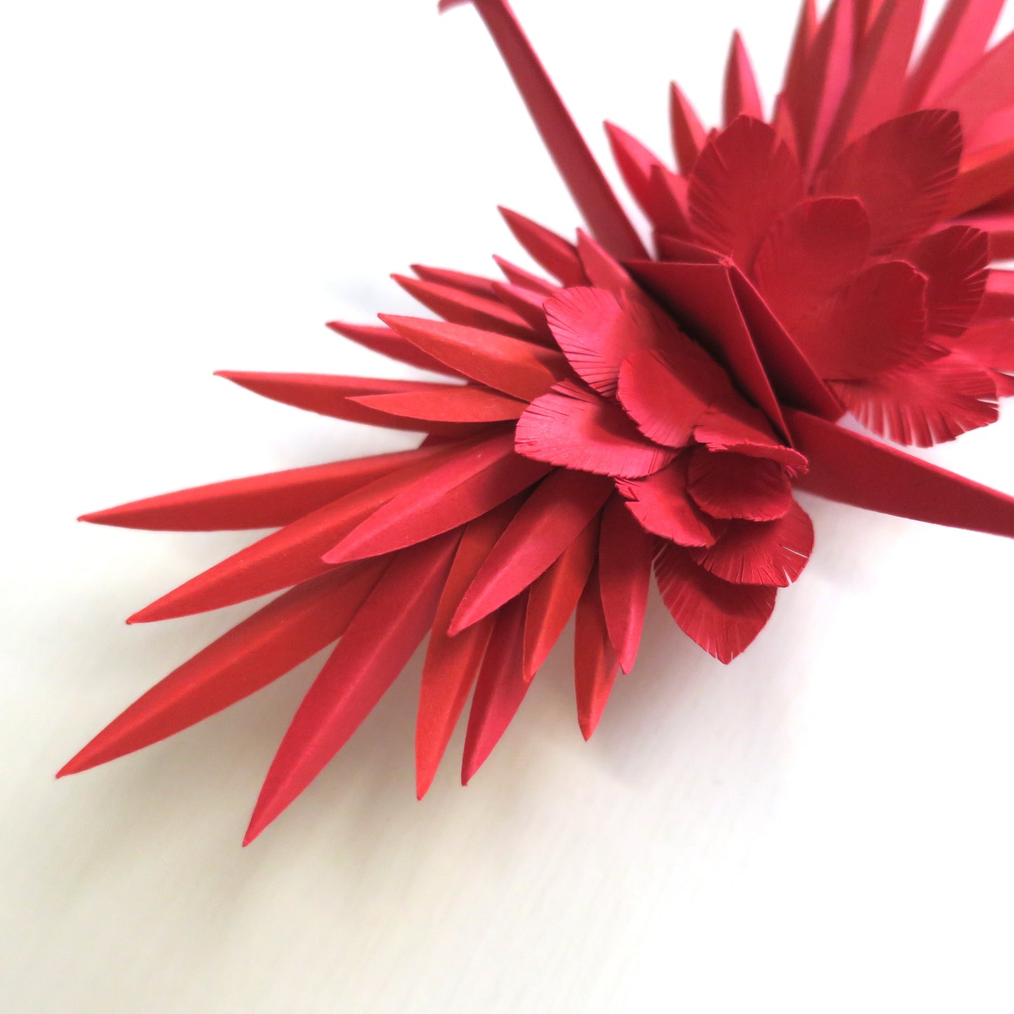 Origami Feathered Crane - Red