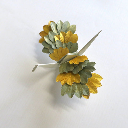 Origami Feathered Crane - Ginkgo